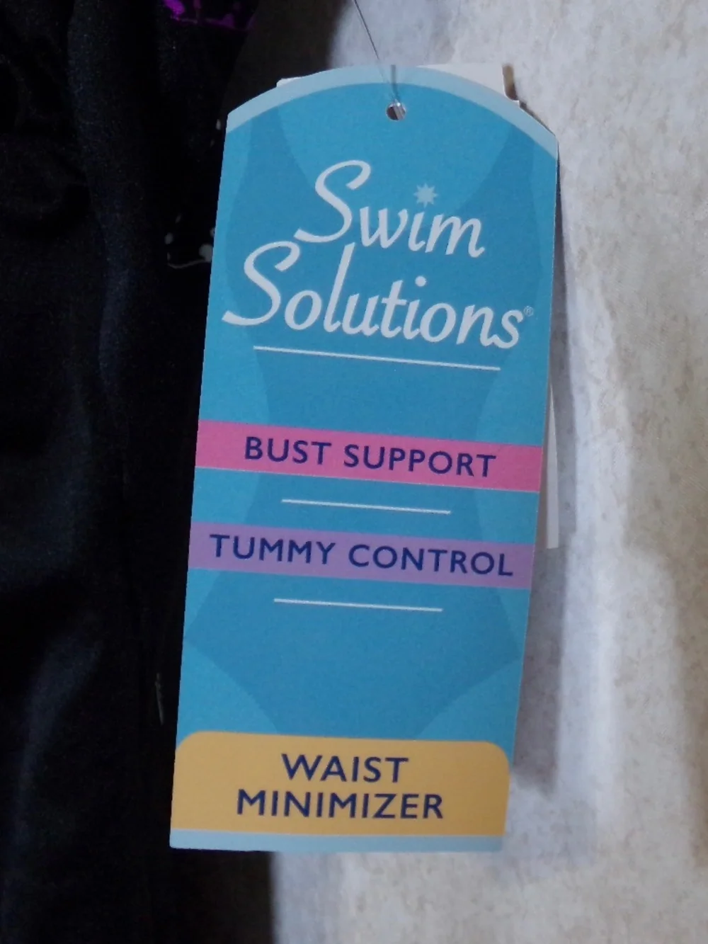 NWT Swim Solutions Blu/Blk Multi One Pc Swim, Bust,Tummy & Waist Enhancement Sz8 - Picture 7 of 11